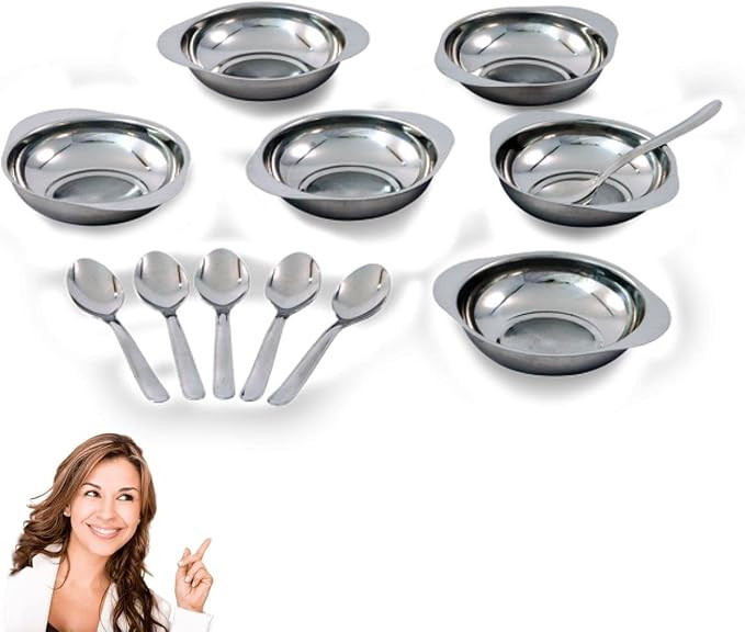 Conjunto Para Sobremesa 12 Peças Jogo De Taças Inox Gourmet | Amazon (BR)