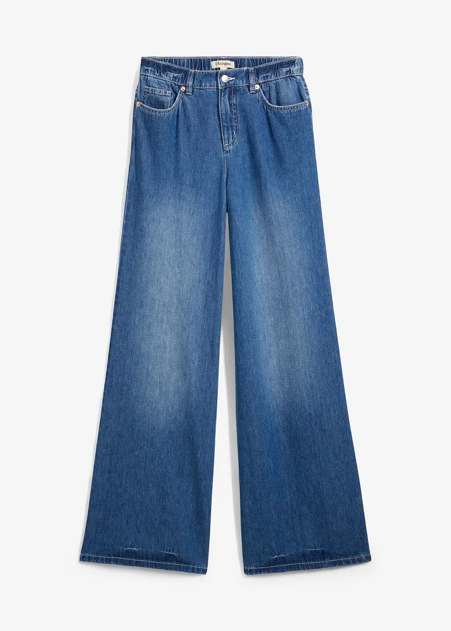 Wide-Leg-Jeans, High Waist, Bequembund - blau, Regulär | bonprix | Bonprix DE
