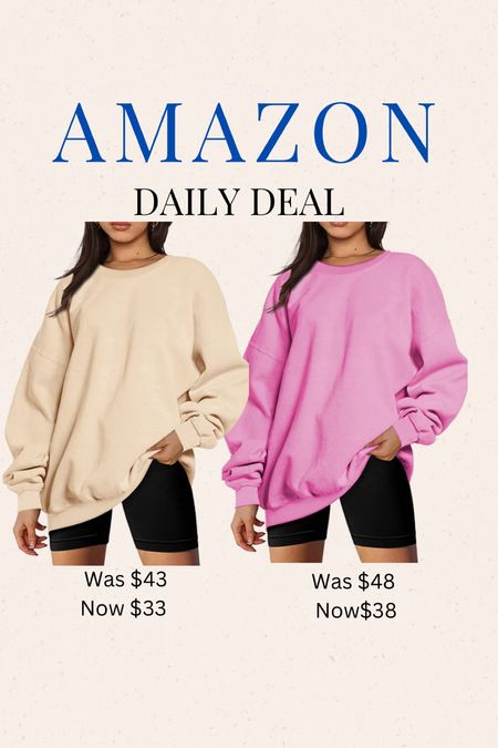 Amazon daily deal. The most comfy oversized sweatshirt on sale! Comes in more colors. I have and love this. Comfy. Cozy. Casual

#LTKsalealert #LTKFind #LTKSeasonal