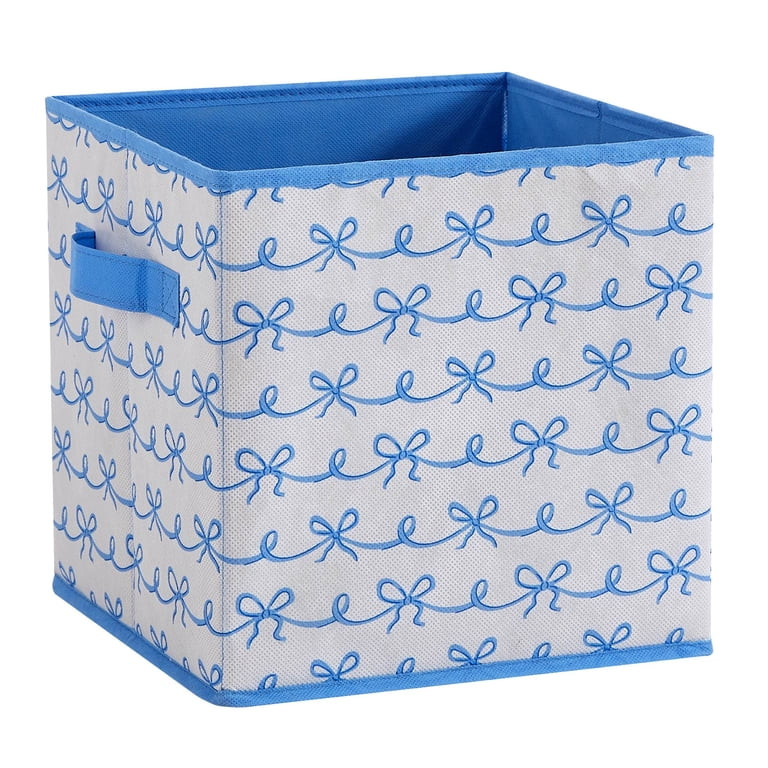 Urban Shop Petals and Pearls Collapsible Storage Cube, Ribbon Blue | Walmart (US)