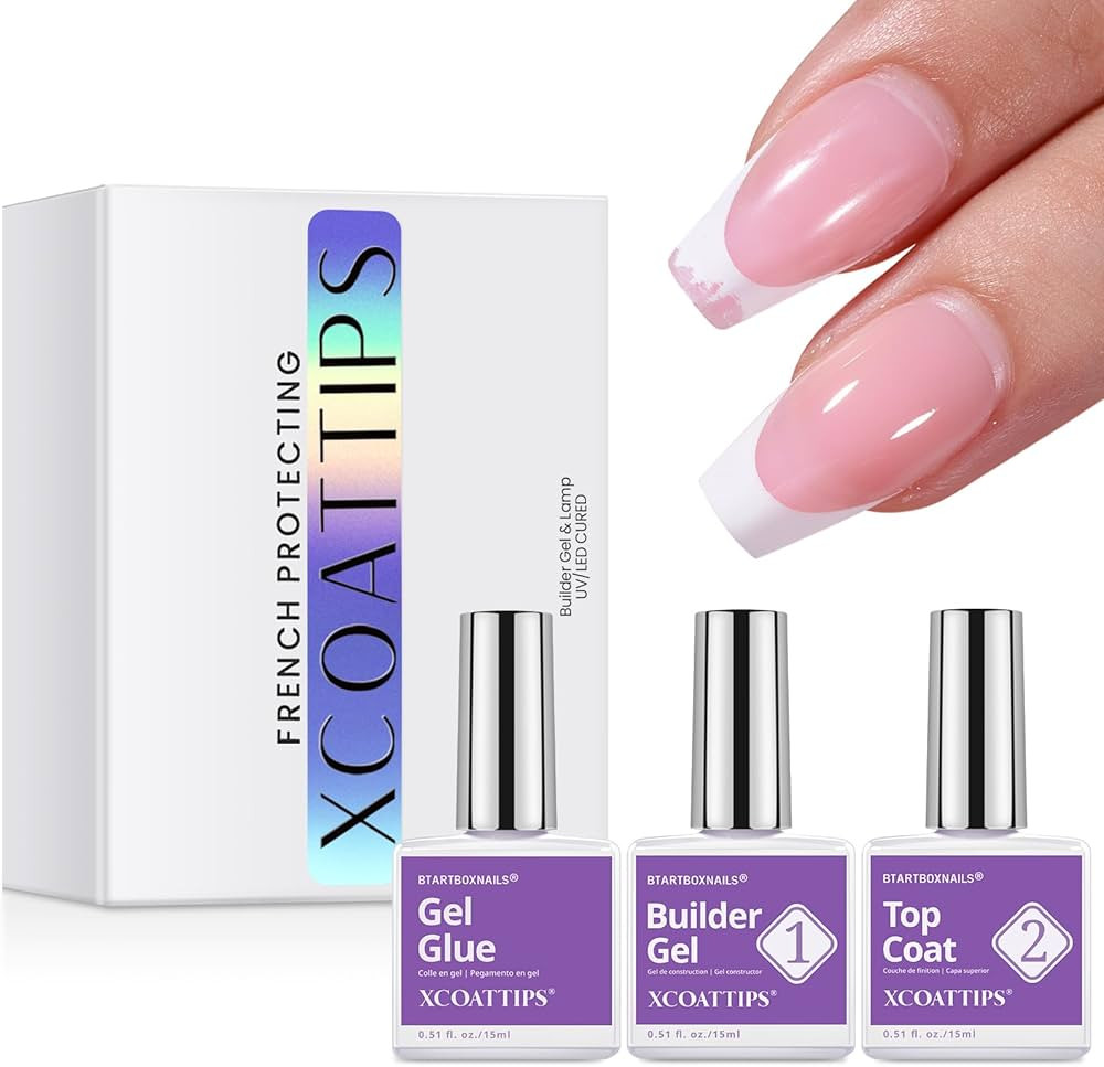 btartboxnails Nail Tips Builder Gel Set - 15ml Nail Tip Builder Gel 15ml Top Coat with Gel Nail G... | Amazon (US)