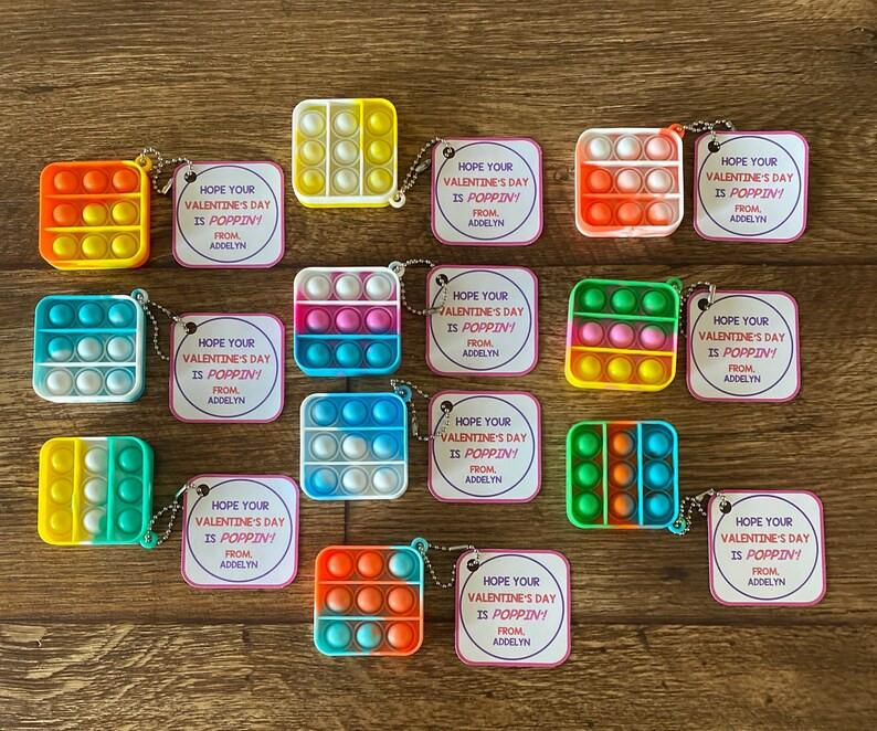 10 PCS Personalized Pop-its Themed Valentine Exchange Cards - Etsy | Etsy (US)