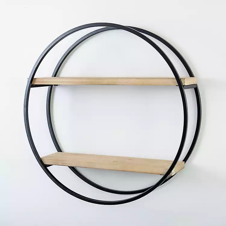 Circle Double Wood Wall Shelf, 25 in. | Kirkland's Home