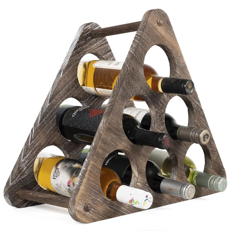 Christabelle Solid Wood Tabletop Wine Bottle Rack in Brown | Wayfair North America