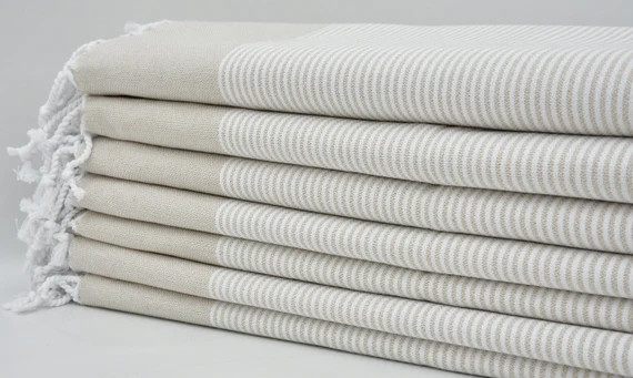 Beige Striped Hand Towelface Toweldish Toweltea | Etsy | Etsy (US)