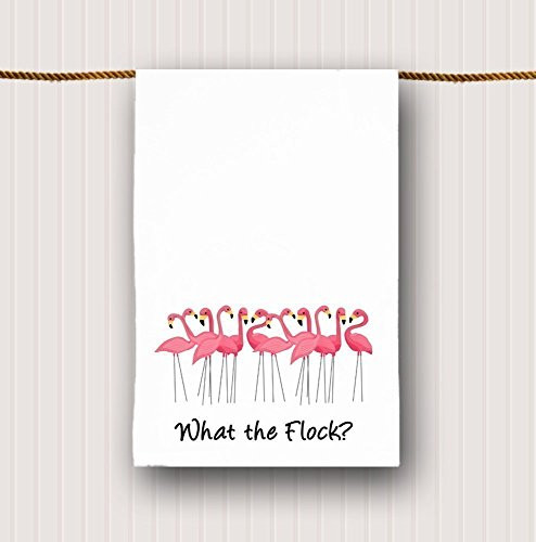 Flamingo Tea Towel What the Flock Pink Flamingo Dish Hand Towel | Amazon (US)
