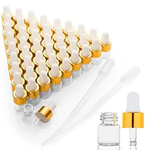 Rocinha 50 Pcs Sample Dropper Bottles, Clear Mini Dropper Bottles with Small Liquid for Essential... | Amazon (US)
