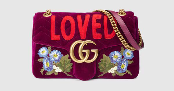 GG Marmont medium velvet bag | Gucci (US)