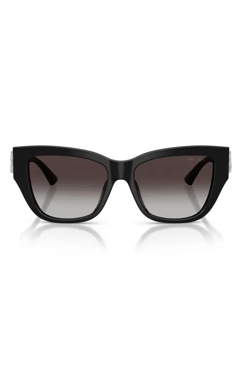 Jimmy Choo 54mm Gradient Polarized Pillow Sunglasses in Black/Gradient Gray at Nordstrom | Nordstrom
