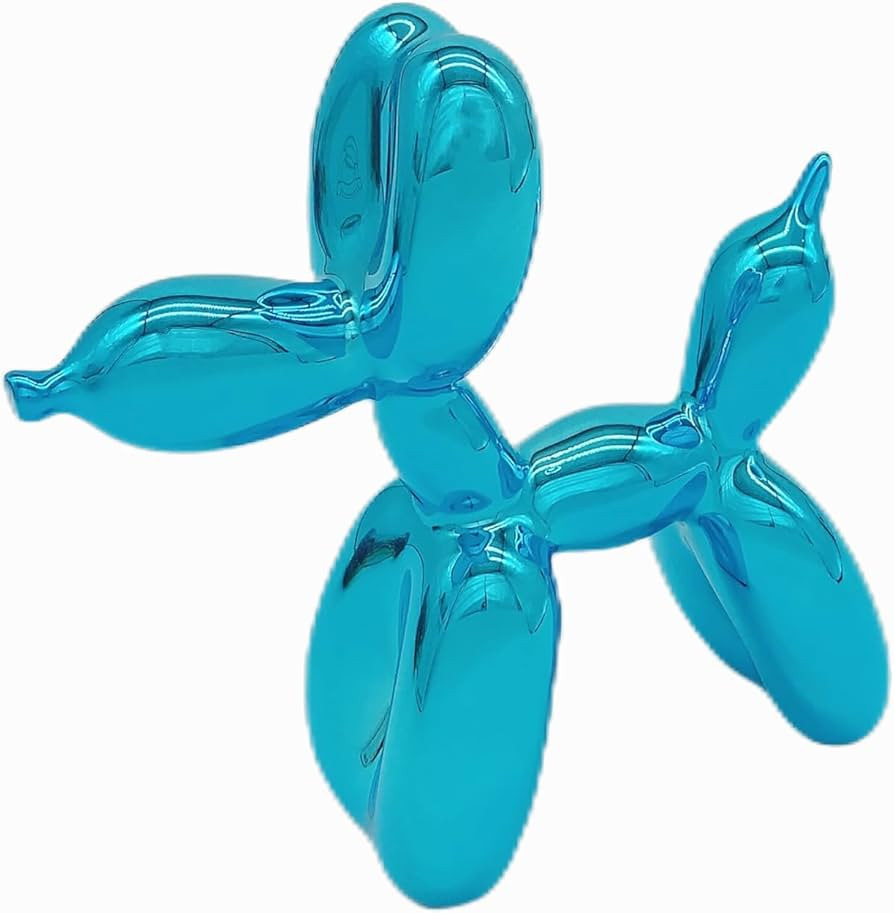 Shiny Balloon Dog Mini Decorative Desktop in Living Room Art Animal Small Statue (Sky Blue) | Amazon (US)