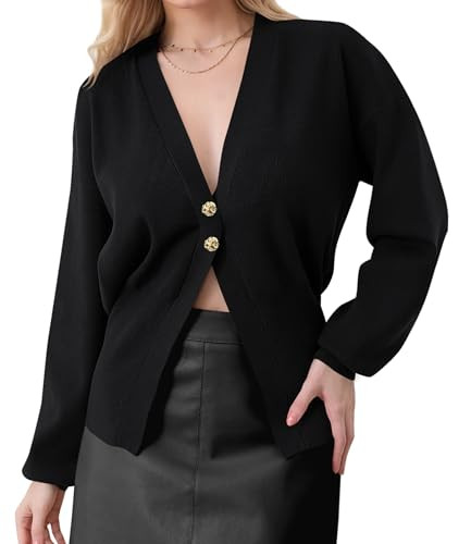 Ziesexy Womens Cardigan Sweaters Deep V Neck Button Up Sweaters Dressy Open Front Fall Knit Cardi... | Amazon (US)