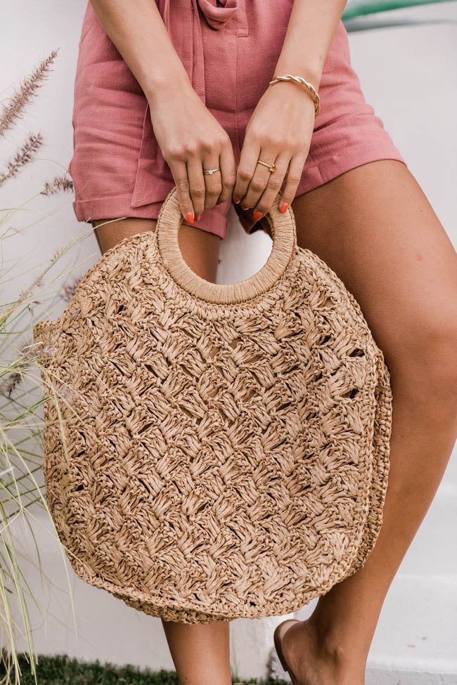Waiting On Forever Straw Bag Tan | The Pink Lily Boutique