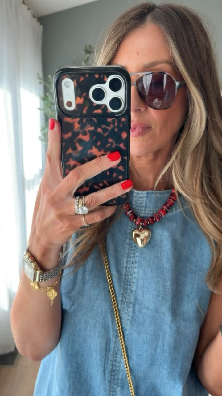 TRENDING! Denim dress season just hits different. This one is so easy to throw on and instantly look styled, I love it paired with woven platforms and a pop of red for a little extra something. It is that perfect mix of casual and put together

@Spanx use code TMISXSPANX 
size M

denim dress outfit, summer outfit ideas, casual chic, everyday style, easy outfit ideas, themominstyle 

#LTKOver40 #LTKSeasonal #LTKootd