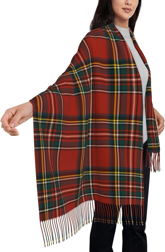 DKJlitter Scarf Wrap for Men and Women, Plaid Cashmere Feel Soft Travel Shawl for Evening Dresses... | Amazon (US)