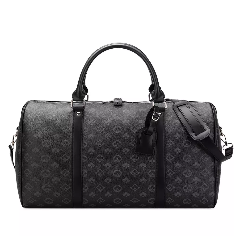 RICHPORTS Checkered Travel PU Leather Oversized Weekender Duffel Bag  Overnight Handbag Gym Bag for Large 