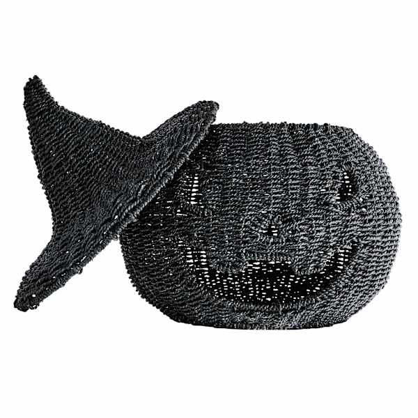 Happy Haunting Seagrass & Metal Pumpkin, 17" | At Home