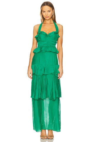 Line & Dot Cari Halter Maxi Dress in Kelly Green from Revolve.com | Revolve Clothing (Global)