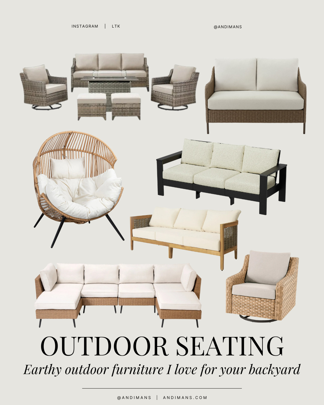 Earthy Outdoor Seating for Your Backyard. Earthy outdoor seating that feels relaxed, comfortable, and backyard-ready. These Walmart finds are perfect for creating a cozy outdoor space without overthinking it. #OutdoorFurnitureFinds
#BackyardSeating
#EarthyOutdoor  

 #LTKHome #LTKSaleAlert #LTKFindsUnder100