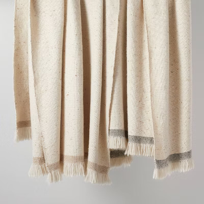 Woven Striped Border Nep Throw Blanket with Fringes - Threshold™ designed with Studio McGee | Target