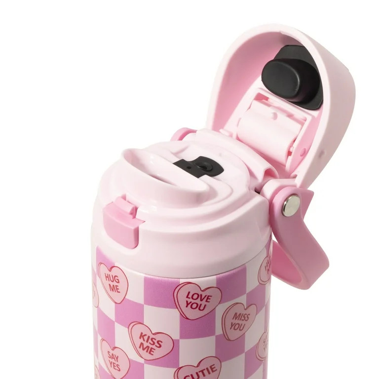 TAL 24oz Stainless Steel 2-in-1 Water Bottle with Straw and Chug Lid, Candy Hearts | Walmart (US)