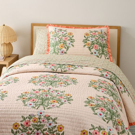 Pink Chicken Floral Quilt & Shams | West Elm (US)