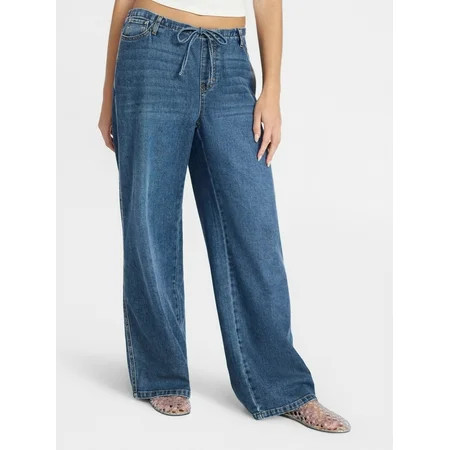 No Boundaries Mini Waistband Wide Leg Pants 31 Inseam Women s XXS-XXL | Walmart (US)