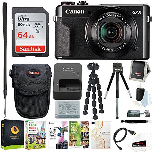 Canon PowerShot G7X Mark II Digital Camera with Corel Software & 64GB Bundle | Amazon (US)