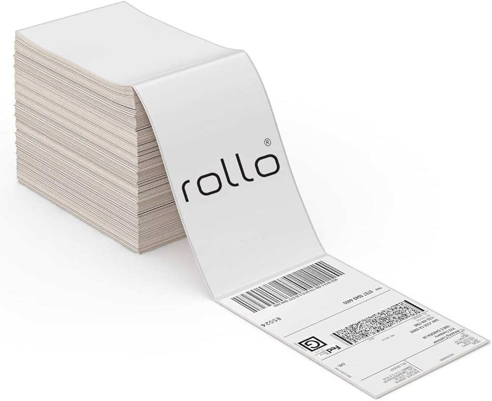 Rollo Direct Thermal Shipping Labels - Pack of 500 4x6 Thermal Labels Fanfold - Perforated and St... | Amazon (US)
