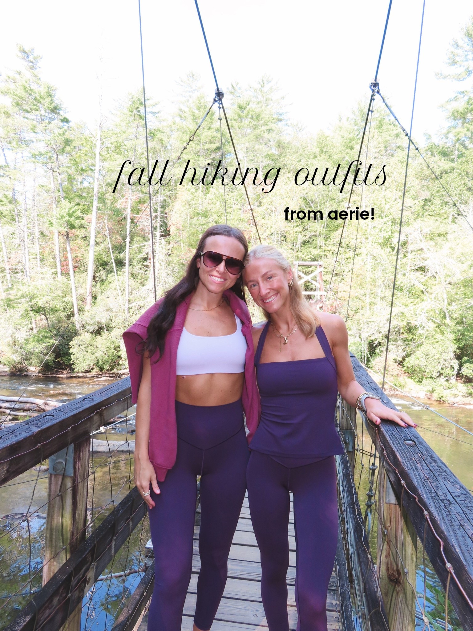 our hiking outfits are from aerie and currently 40% off!! Obsessed with this berry color! 

Aerie sale, aerie fall, hiking outfits, aerie set, workout outfit, gym outfit