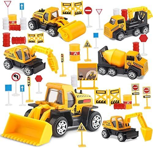 Fajiabao Kids Construction Car Toys for 3 4 5 Year Old Boys Toddler Mini Pull Back Vehicles Excav... | Amazon (US)