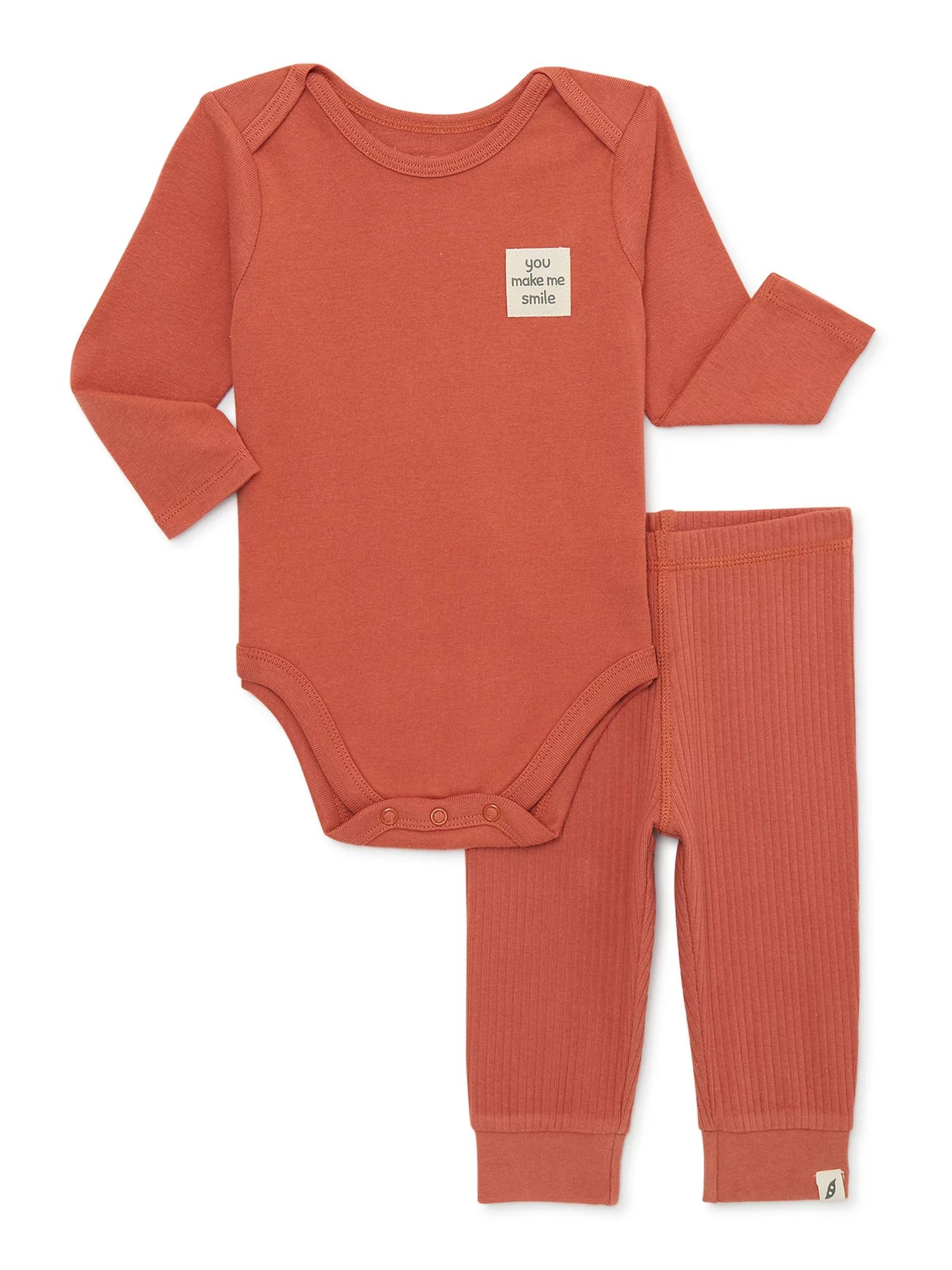 easy-peasy Baby Bodysuit and Jogger Pants Outfit Set, 2-Piece, Sizes 0/3-24 Months | Walmart (US)
