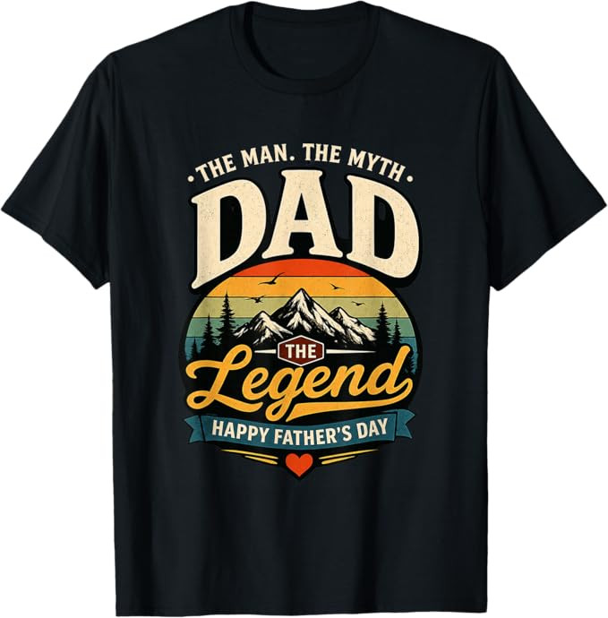 The Man Myth Legend Dad Fathers Day Retro Vintage T-Shirt | Amazon (US)