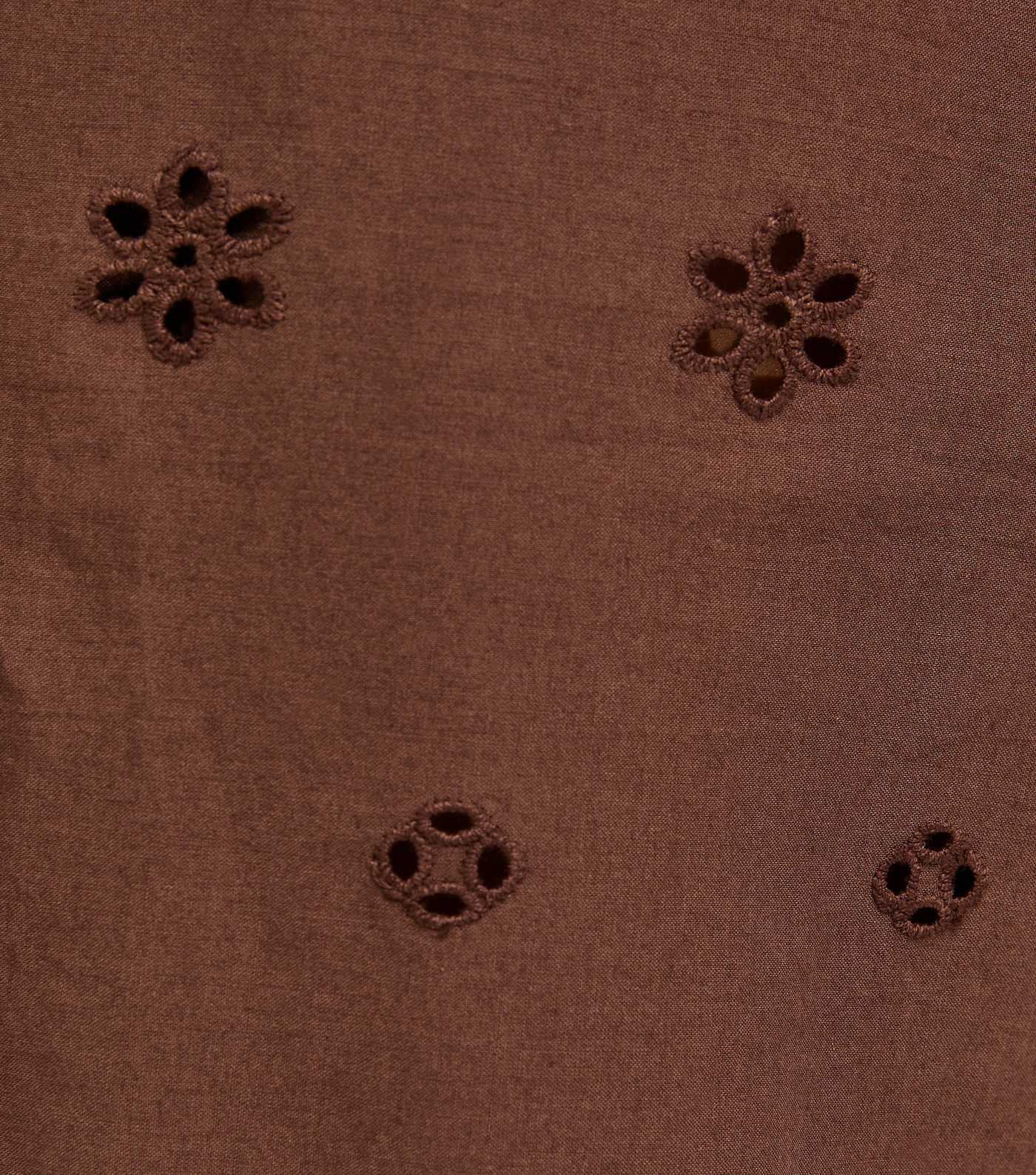 Brown Cotton Broderie Wide Leg Trousers | New Look | New Look (UK)