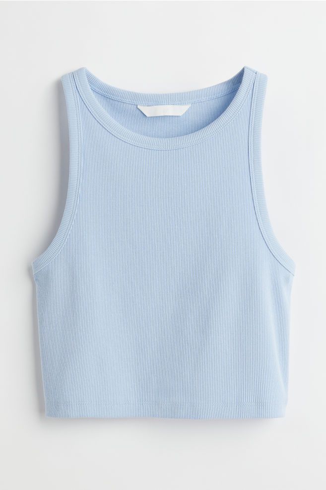 Fitted, crop tank top in ribbed cotton jersey. Narrow cut at top with a racer back. | H&M (US)