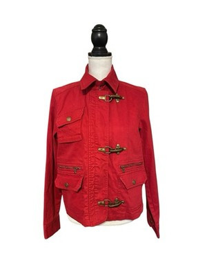VTG LRL Ralph Lauren Jeans Co Red Denim Jacket Firemen's Clasp Women's Medium | eBay US
