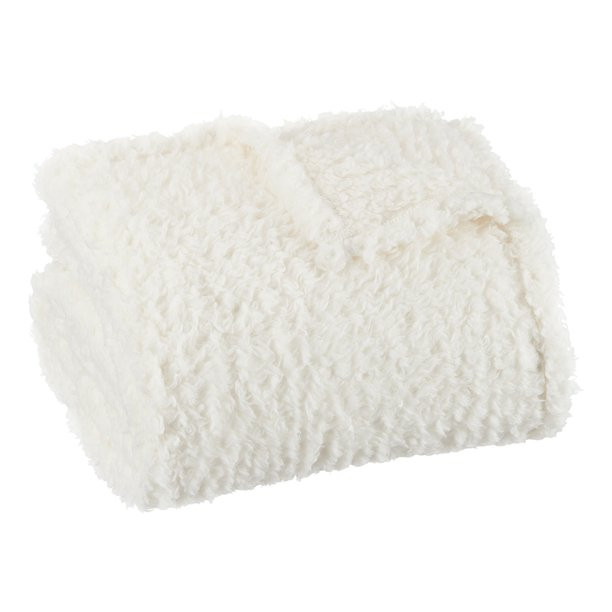 Mainstays Extra Plush Lightweight Sherpa Throw Blanket, 50" X 60", Cream | Walmart (US)