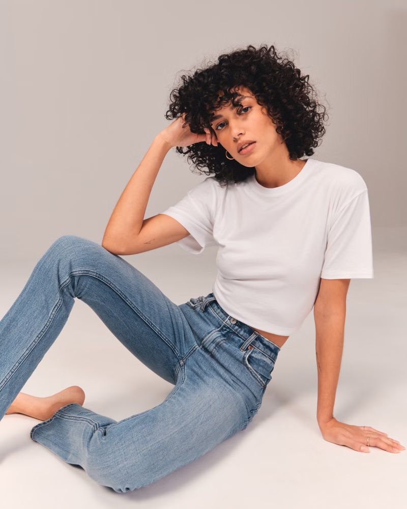 Women's Ultra High Rise Slim Straight Jeans | Women's | Abercrombie.com | Abercrombie & Fitch (US)