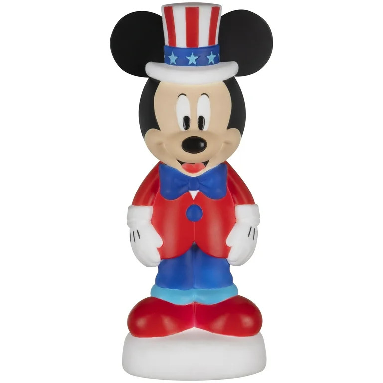 Disney 14" Patriotic Mickey Mouse Lighted Blow Mold Decor, Battery Operated | Walmart (US)