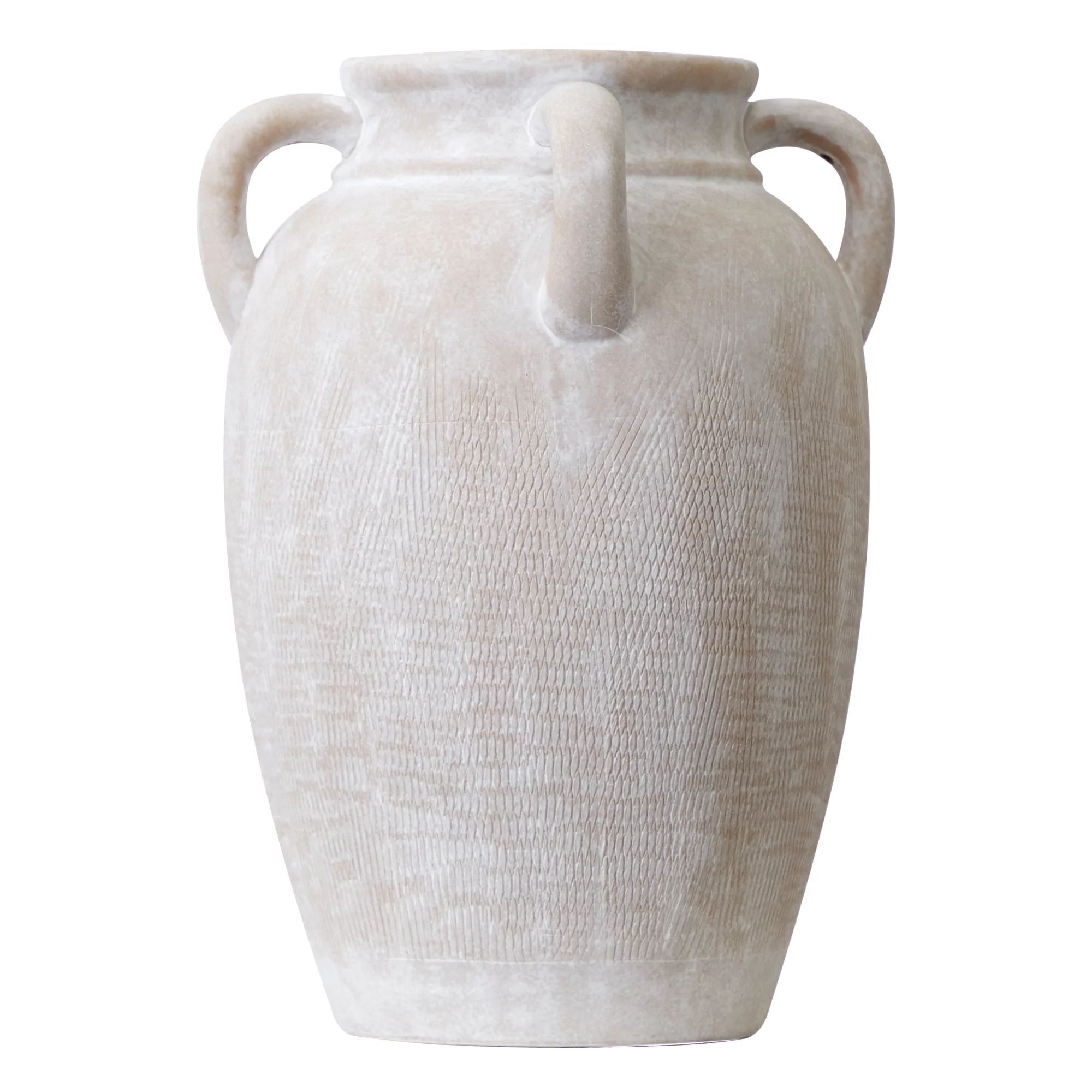 Mainstays 12" White Washed Textured Ceramic Vase - Walmart.com | Walmart (US)