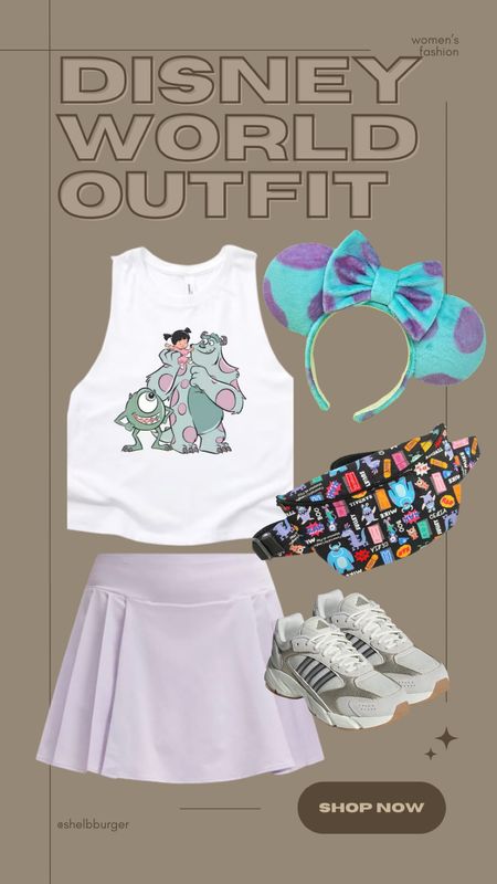 Disney World Monsters Inc. outfit for women
• Monsters Inc. Sully, Mike, and Boo tank top
• purple active tennis skirt
• Sully monster ears
• Monster Inc. Fanny pack
• retro adidas shoes chunky dad sneakers

#LTKshoecrush #LTKtravel #LTKfindsunder100