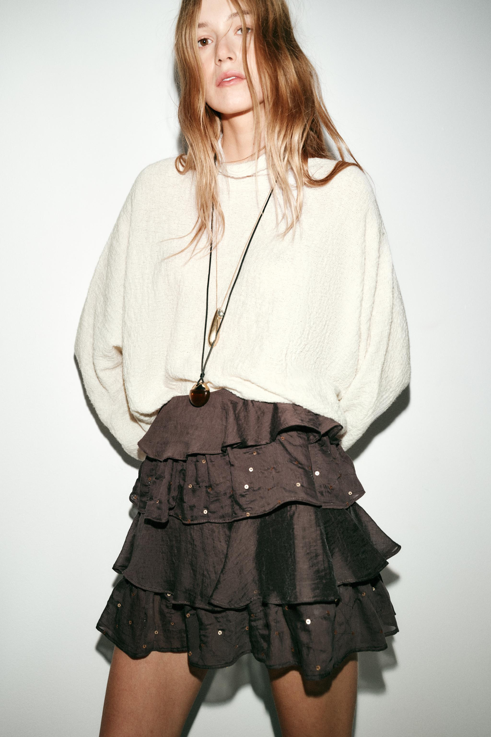 MINIROCK MIT VOLANTS UND PAILLETTEN | Zara DE