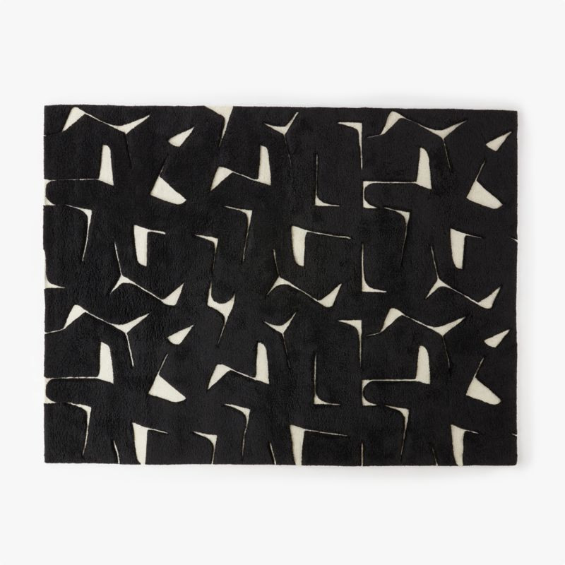 Sway Tufted Black and White Area Rug 9'x12' + Reviews | CB2 | CB2
