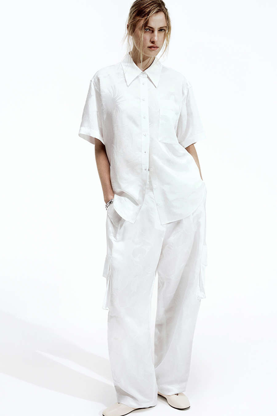 FLORAL JACQUARD UTILITY TROUSERS | COS UK
