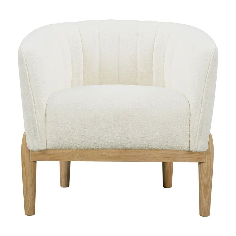 Lifestyle Solutions Falstead Mid-Century Modern Accent Chair, Ivory Boucle Fabric - Walmart.com | Walmart (US)