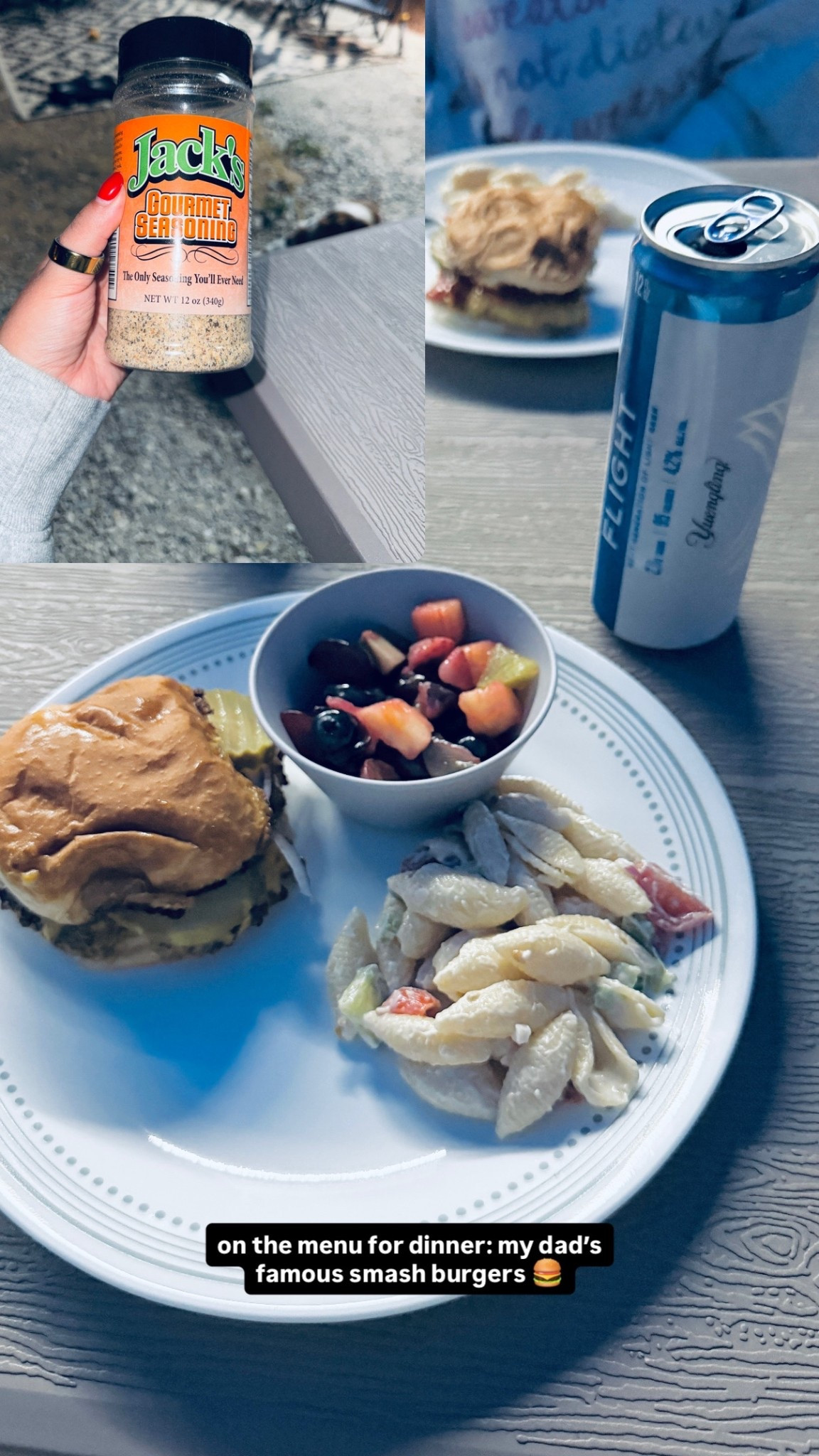 on the menu for dinner: my dad’s famous smash burgers 🍔
he used this seasoning tonight & we all LOVED IT!