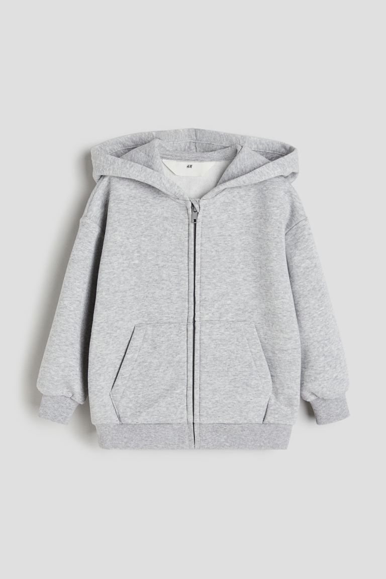 Zip-through hoodie - Light grey marl - Kids | H&M GB | H&M (UK, MY, IN, SG, PH, TW, HK)