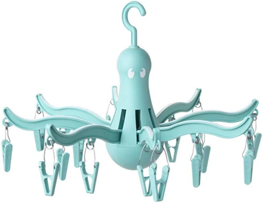 Amazon.com: DODXIAOBEUL PRESSA 8-Claw Octopus Hanging Dryer 16 Clothes pegs, Easy to fold and Pla... | Amazon (US)
