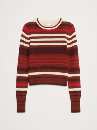 Shrunken Cotton-Silk Crew-Neck Sweater | Banana Republic (US)