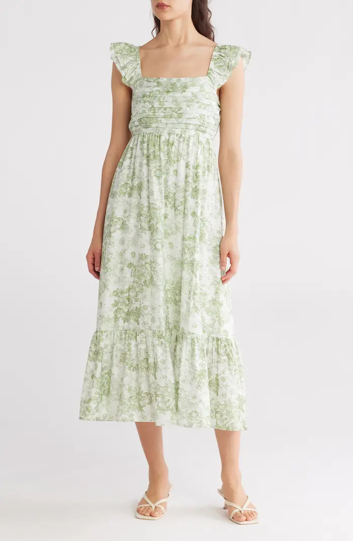 Blu Pepper Floral Pleated Midi Dress | Nordstromrack | Nordstrom Rack