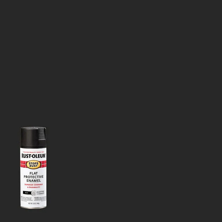 Black, Rust-Oleum Stops Rust Flat Protective Enamel Spray Paint-7776830, 12 oz | Walmart (US)